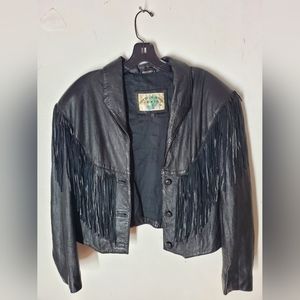 Cotton Wood Creek Genuine Leather Jacket, Black, Medium